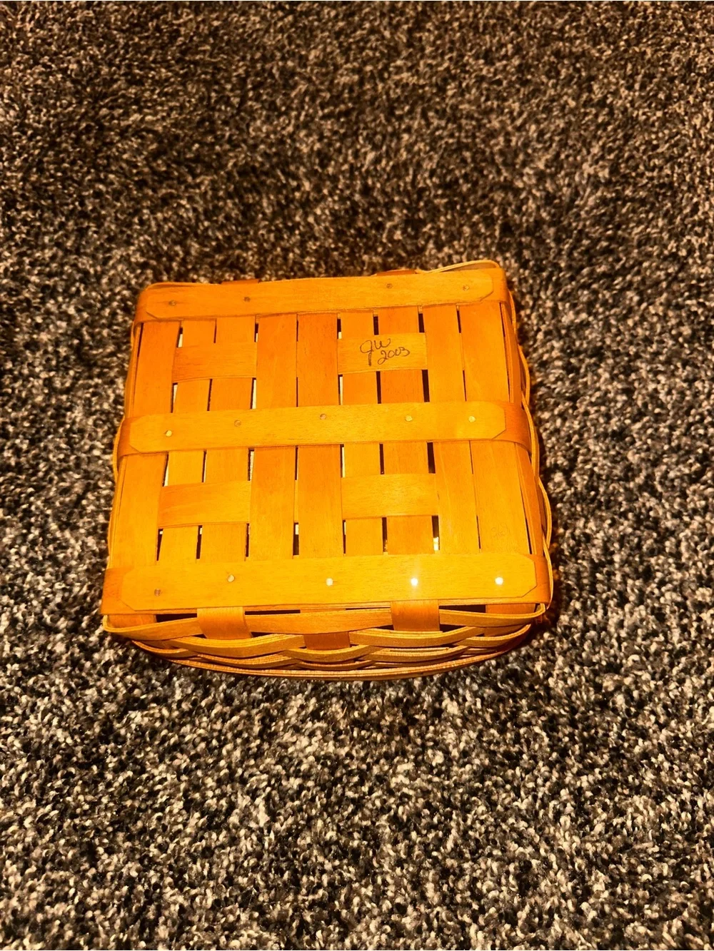 Longaberger Orange Square Woven Basket